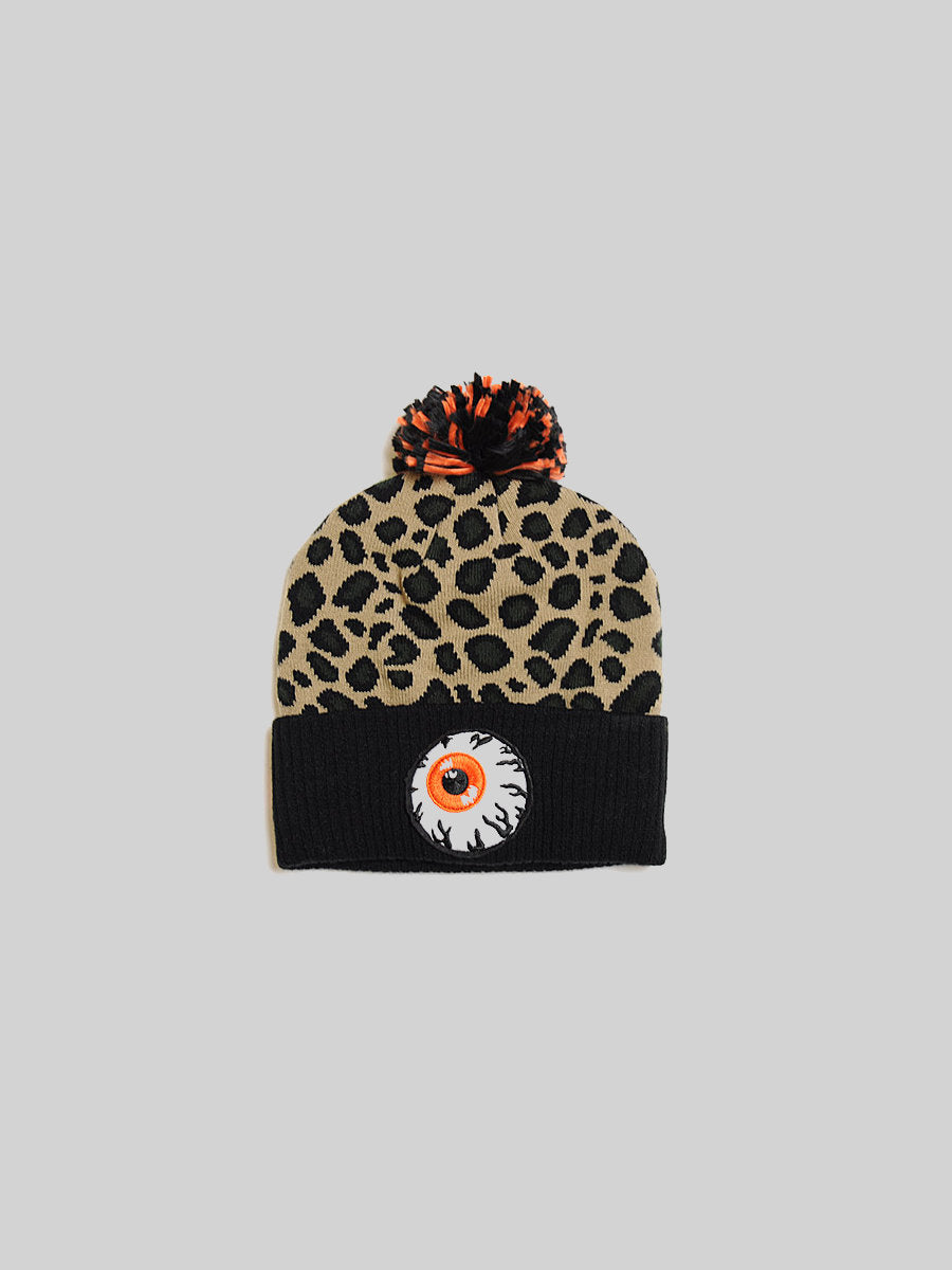 New Era Mishka NYC Keep Watch Leopard Pom Pom Beanie